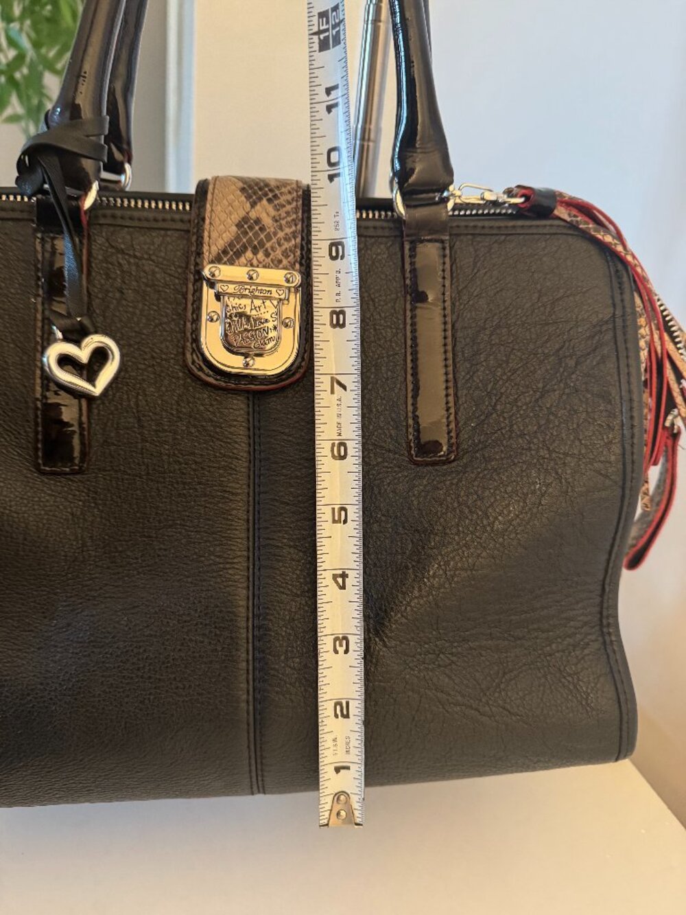 Brighton Queen of Love Satchel | Black & Snakeskin - Picture 9 of 10
